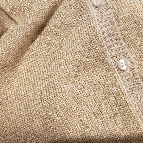 Girls Gold button up cardigan - Picture 2 of 4